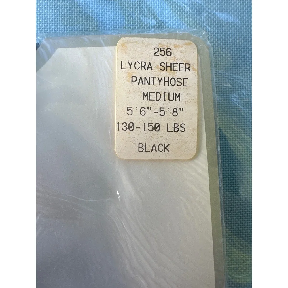 D'Airelle Black Sheer Pantyhose Vintage Hosiery Stockings 5'6